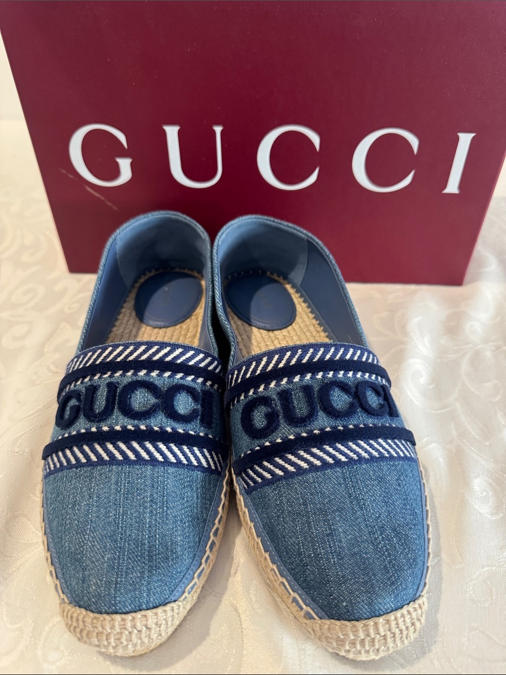 Gucci Denim Espadrille Flats. Size 38.5. - Picture 5 of 15
